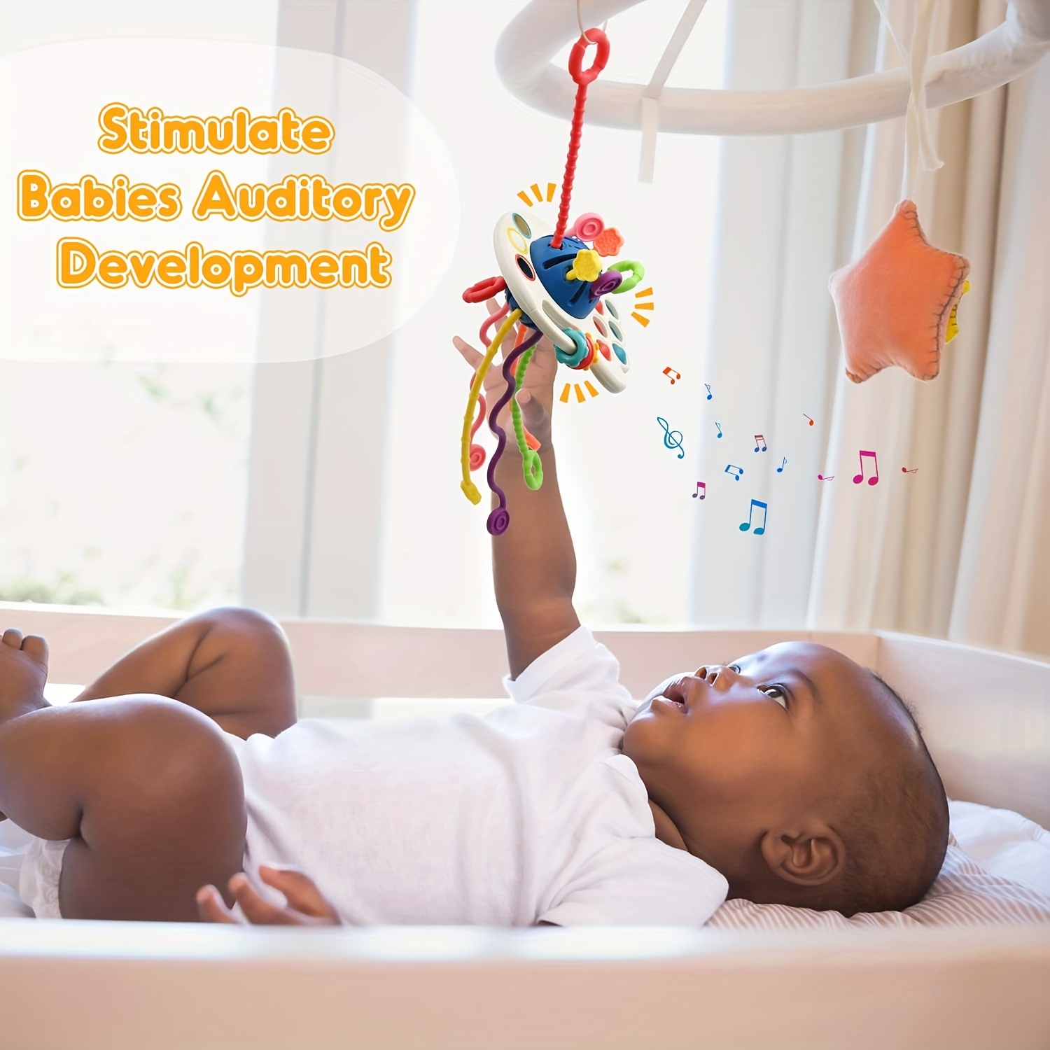 Silicone Pull String Toy for 1 Year Old Boy or Girl