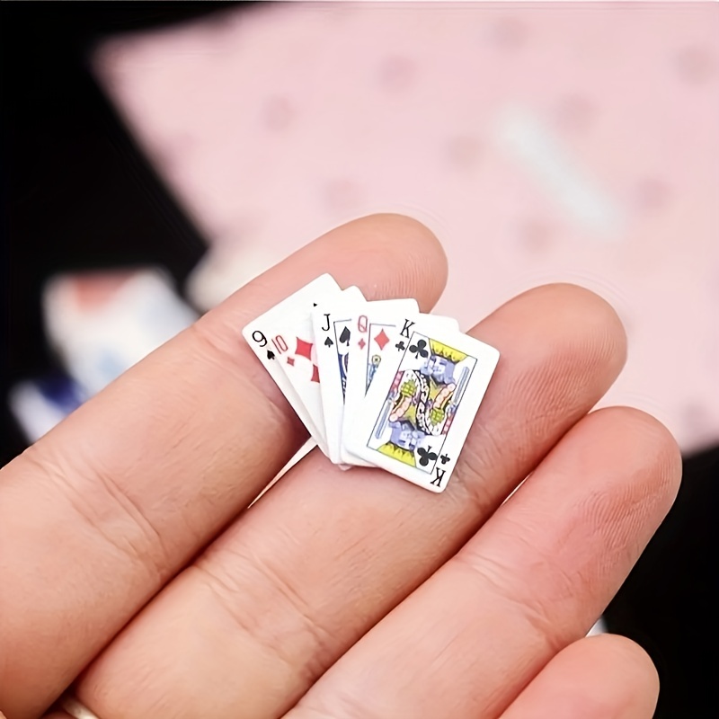 Mini Poker Playing Cards Keychain Random Fun Model Boll Cute - Temu
