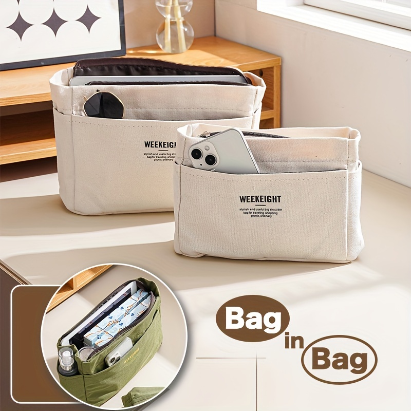 Purse Organizer Insert, Bag Organizer With Detachable Zipper Cover,  Lightweight Portable Travel Storage Bag - Temu Germany
