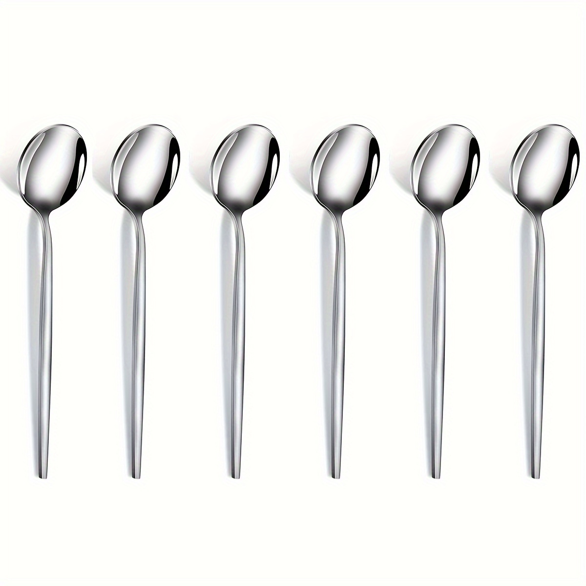 304 Stainless Steel Square Head Soup Spoon Solid Color Fruit