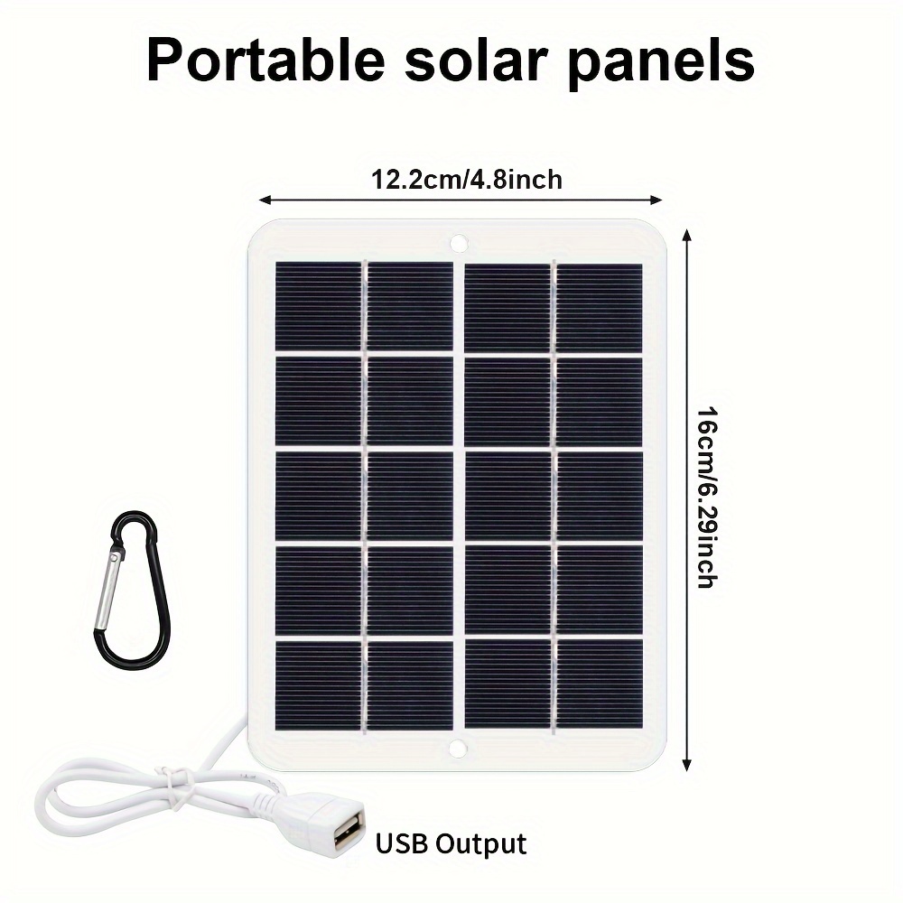 1pc Panel Solar Portátil Cargador Usb Paneles Solares Carga - Temu Spain