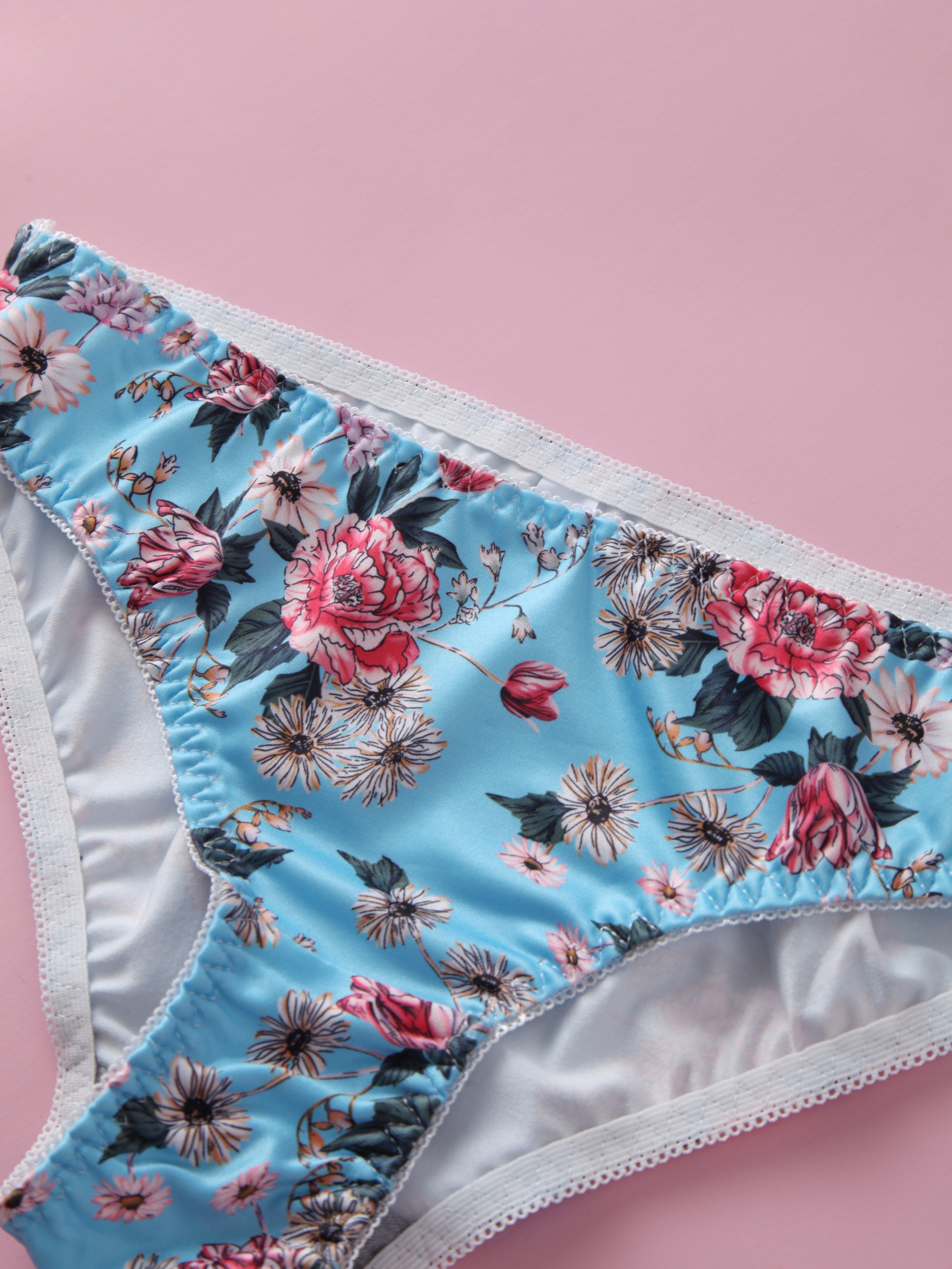 Floral Print Bra Panties Push Bra Elastic Panties Lingerie - Temu