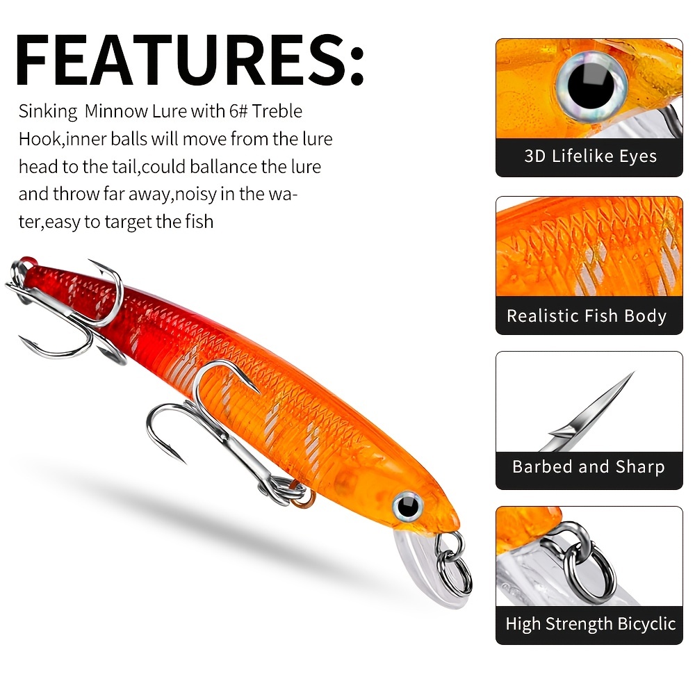 High Strength Minnow Fishing Lure Realistic Fish Body and Inner