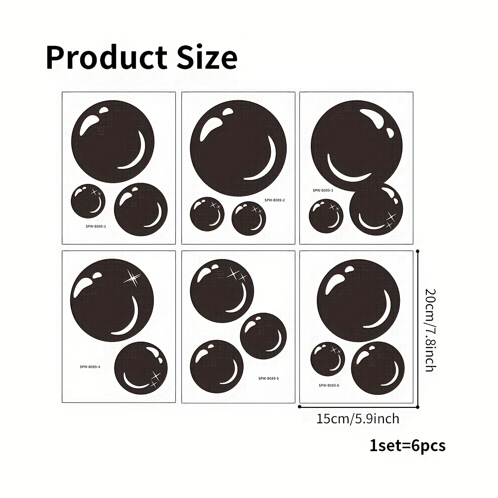 Image of 6pcs Anti Slip Bathtub Stickers With Black Pattern Stickers, Bathroom Stickers, Frosted Bathtub Stickers