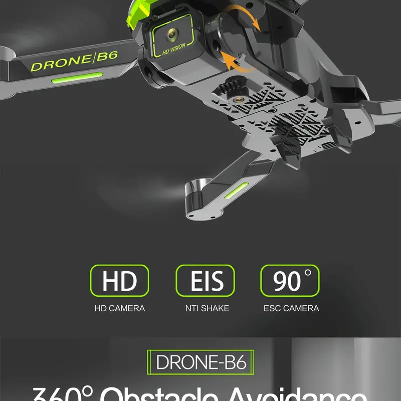 2 4g optical flow gps brushless folding drone with dual lens professional aerial camera small size with steering gear head gsp one button return out of control return details 3