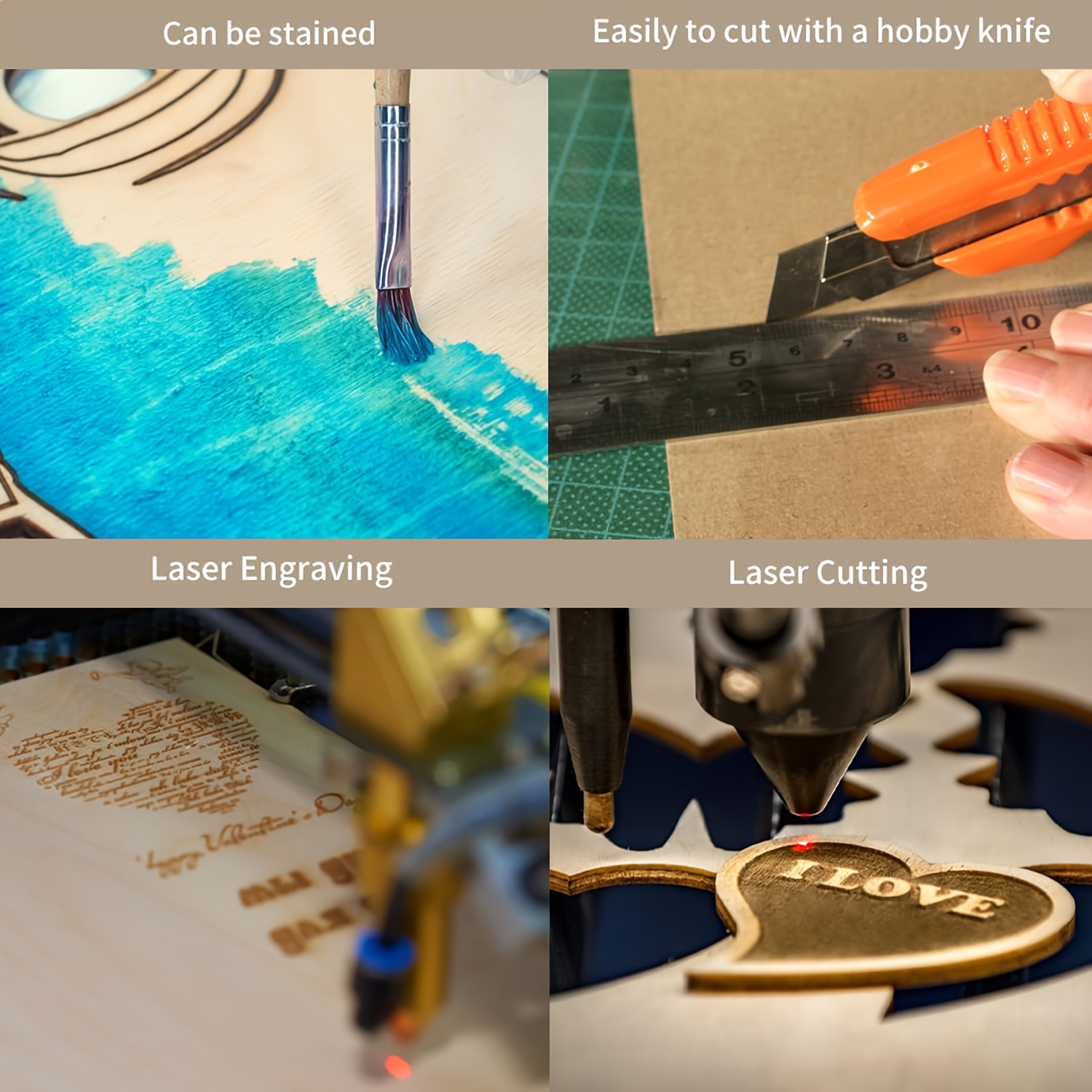 WOOD PANELS FOR LASER CUTTING AND ENGRAVING