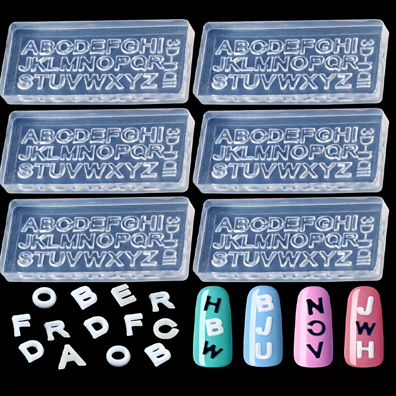 3d Letters Nail Art Silicone Molds Mini Alphabet Nail Molds - Temu