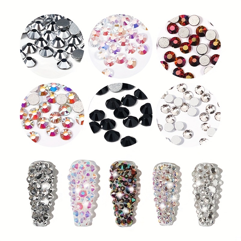 6 Grid Rhinestone Nail Stickers for DIY Nail Decor