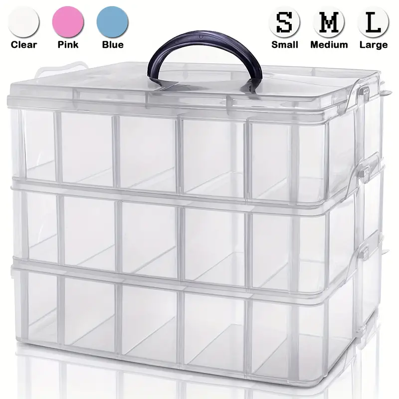 3 layer Storage Box With 30 Adjustable Compartments Jewelry - Temu