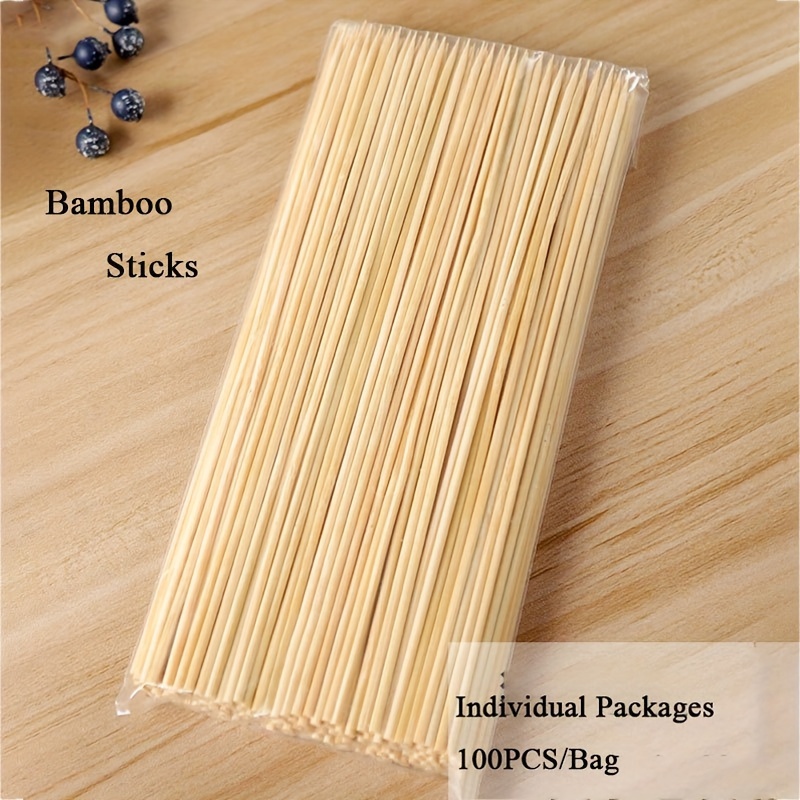 Bamboo Skewers Flat Head Natural Bamboo Wood Craft Sticks - Temu