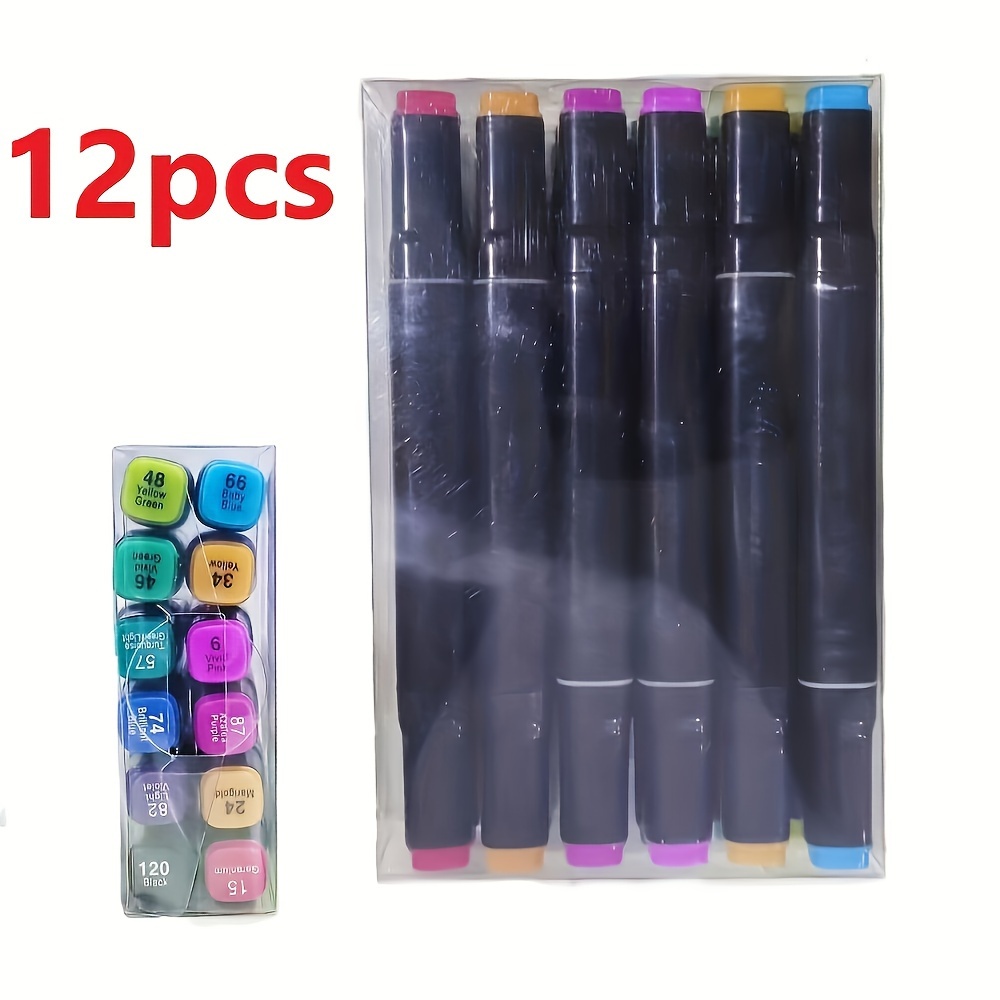 8/12/24PCS Colors Double Line Outline Art Pen Colour Pens Set Professional  Markers for Drawing Permanent Marker Highlighter