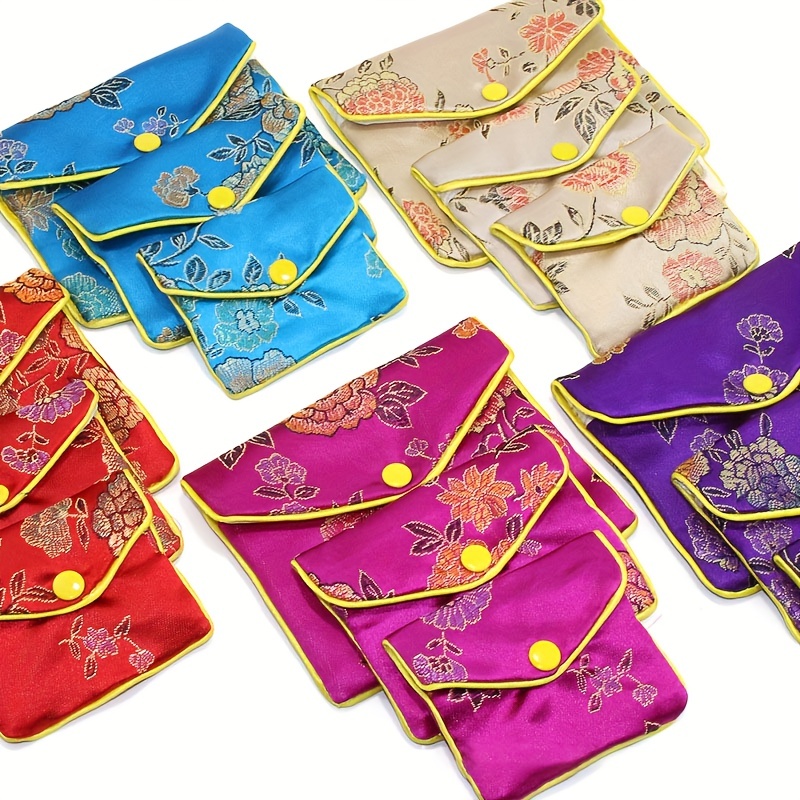 1pc Retro Style Double Satin Jewelry Bag 5 Colors Optional Jewelry