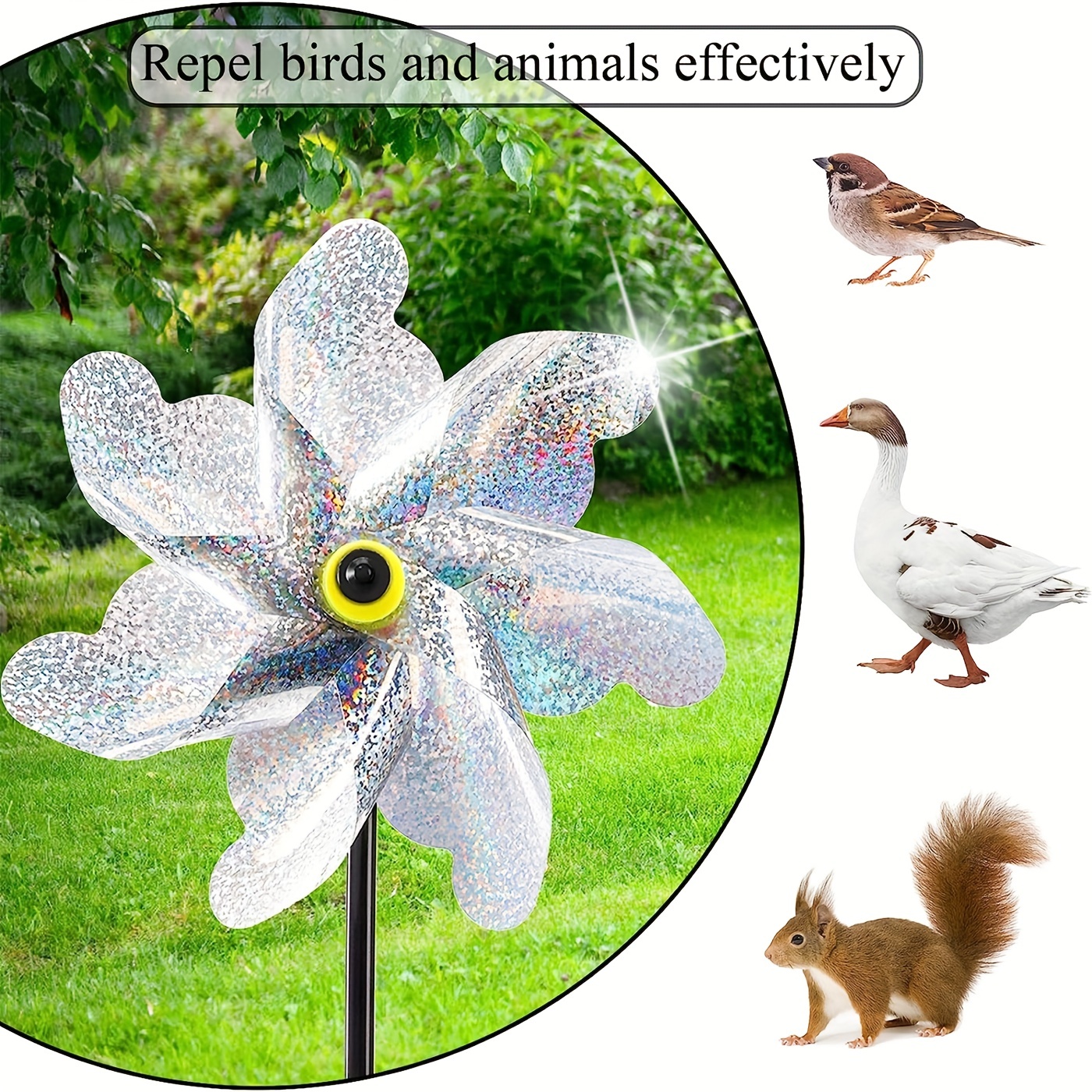 Sparkly Pinwheels Keep Birds Away From Your Yard & Garden! Temu