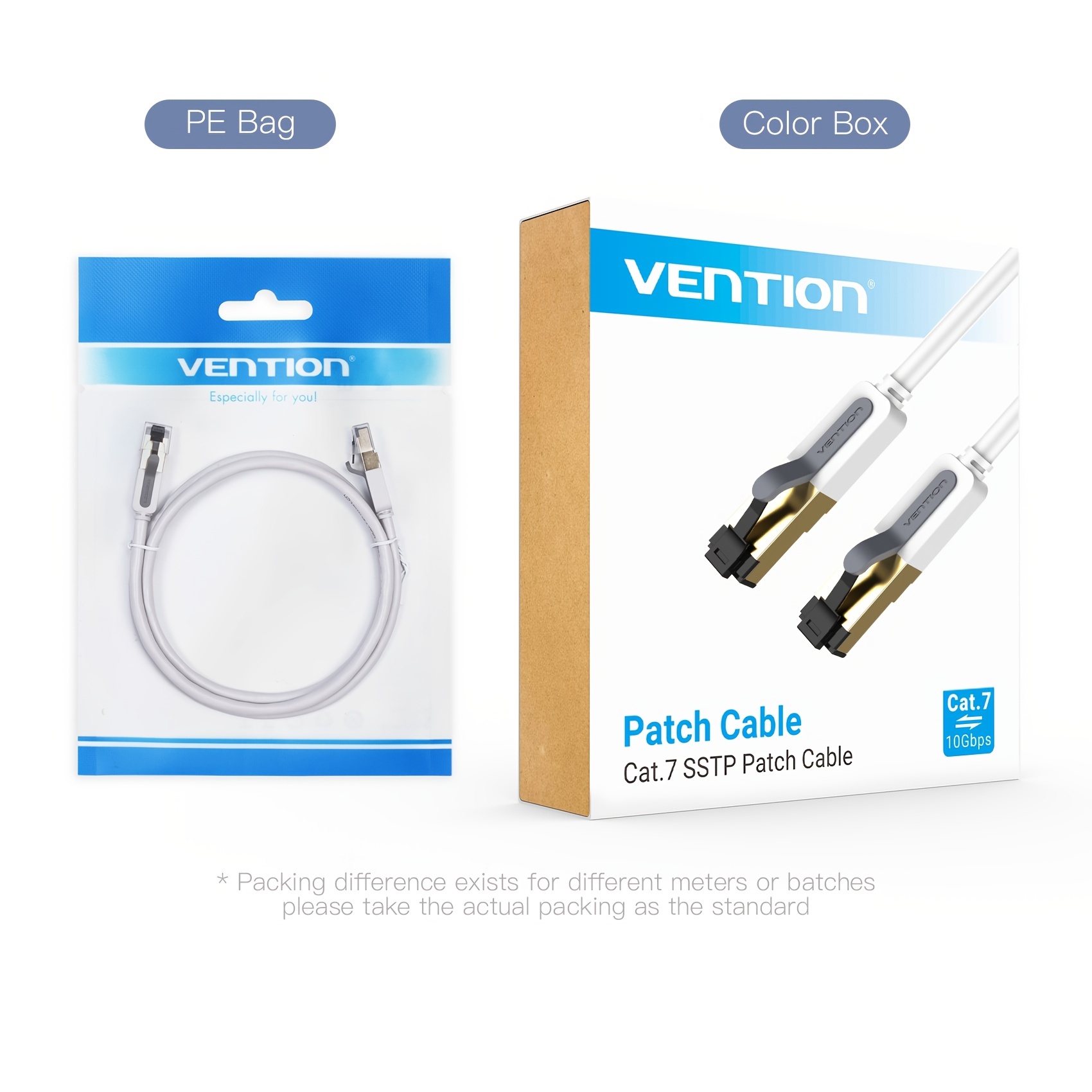 VENTION Cat 7 Ethernet Cable RJ45 FTP Cat7 Gold Plated High Speed Gigabit  10Gbps Shielded, And Compatible Patch Cord LAN Cable For Gaming, Computers,  Modem And Routers