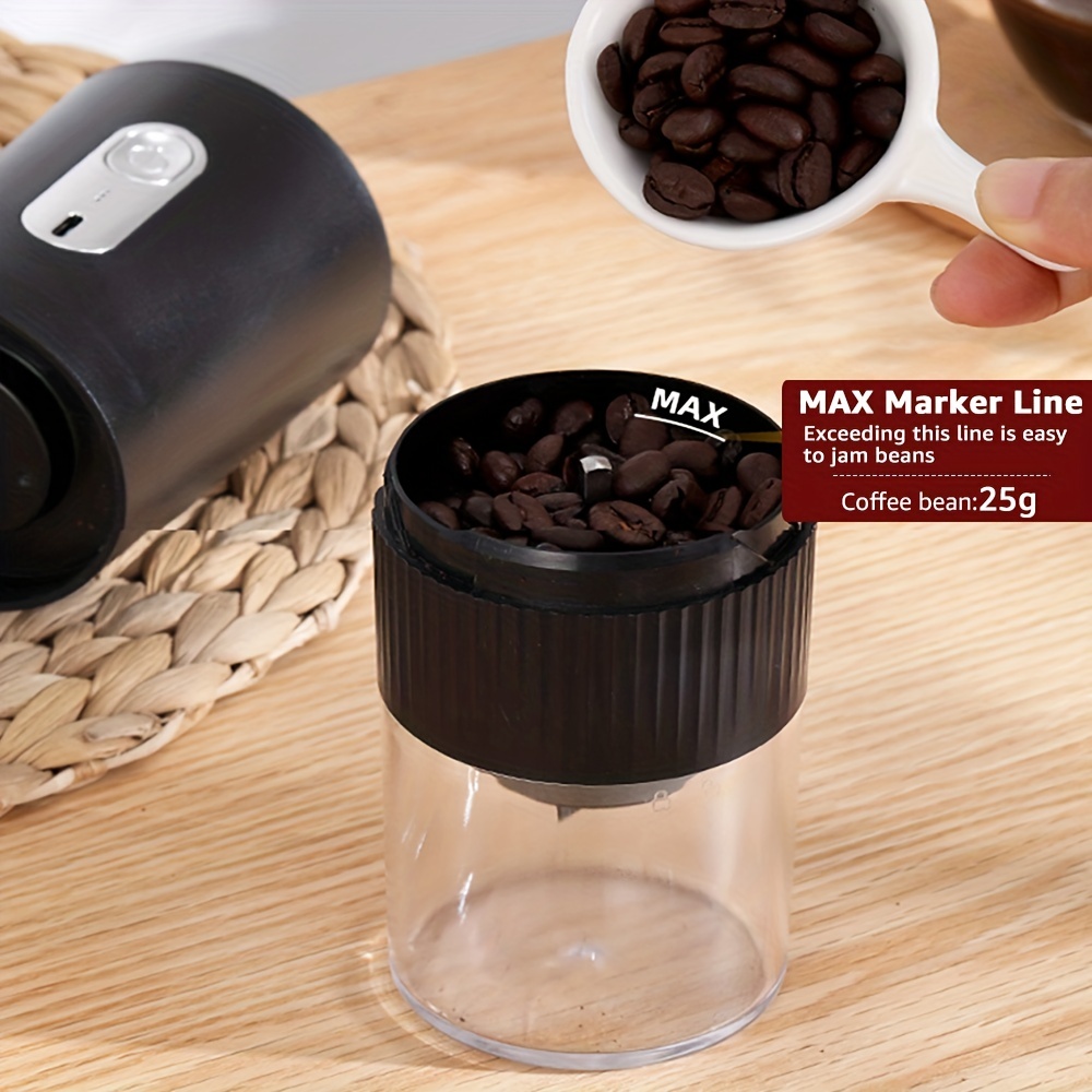 1pc Usb Rechargeable Electric Coffee Bean Grinder, Portable Small