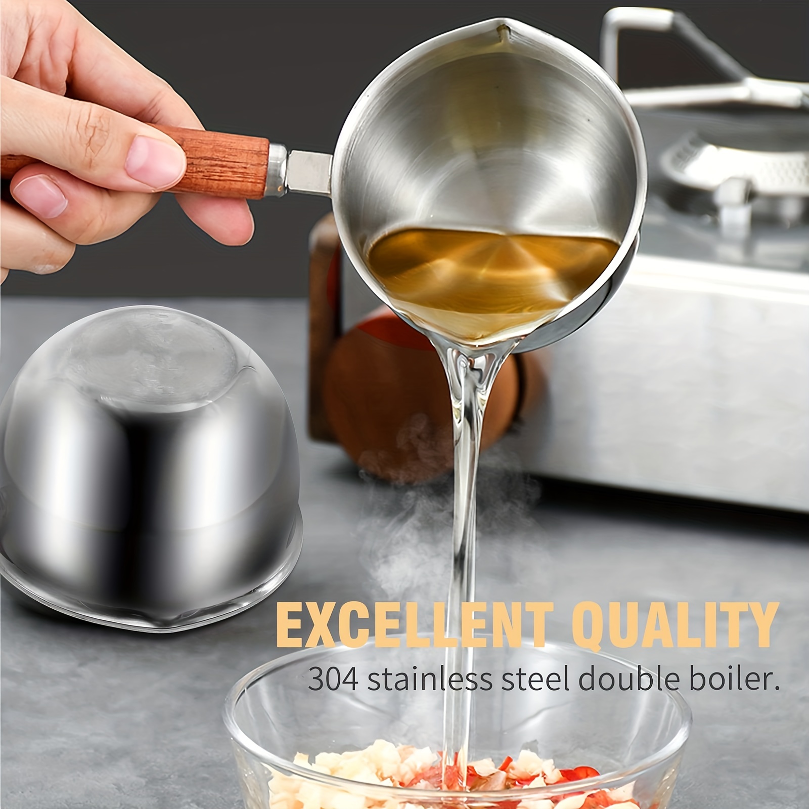 Stainless Steel Mini Melting Pot With Dual Pour Spout - Temu