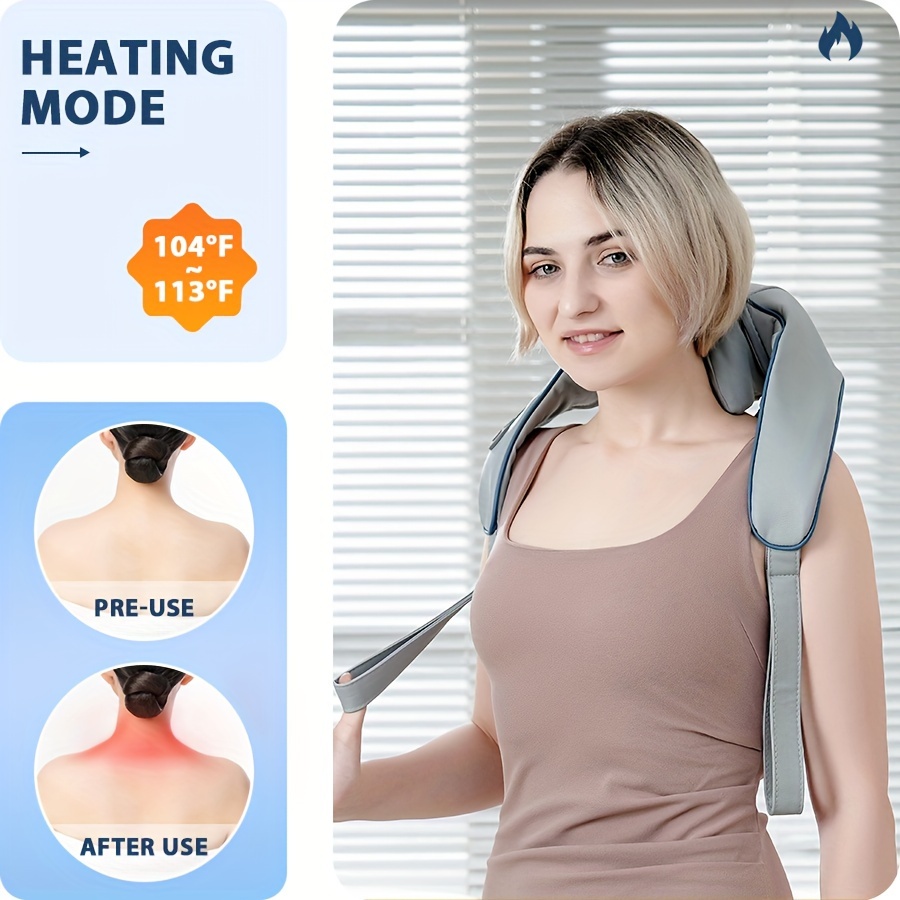 Neck & Shoulder Massager with Heat, 2024 New Massage Shiatsu Neck and Back Massager with Heat Electric Shoulder Massagers, Deep 5D Kneading
