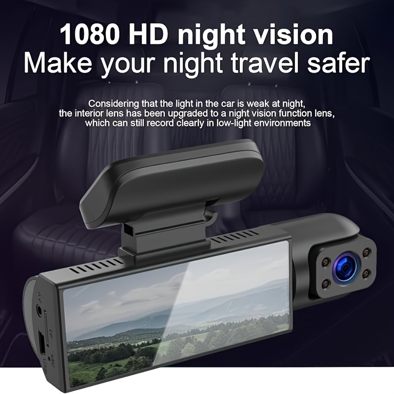 Dash Camera Front And Inside, 3.16inch Dash Cam 1080P, G Sensor HD Night  Vision Loop Recording Wide Angle Car DVR
