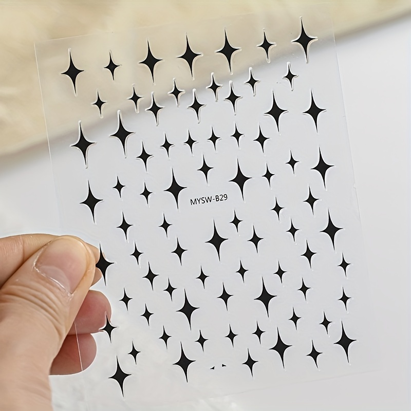 5D Laser Star Nail Decals Holographic Stickers