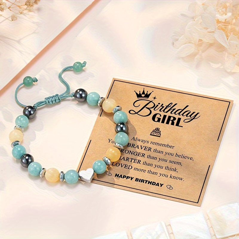 AryaHozel Gifts for Teen Girls - Tiny Gemstone Bracelets Teenage Teen Girl Gifts Trendy Stuff with Always Remember Inspirational Card