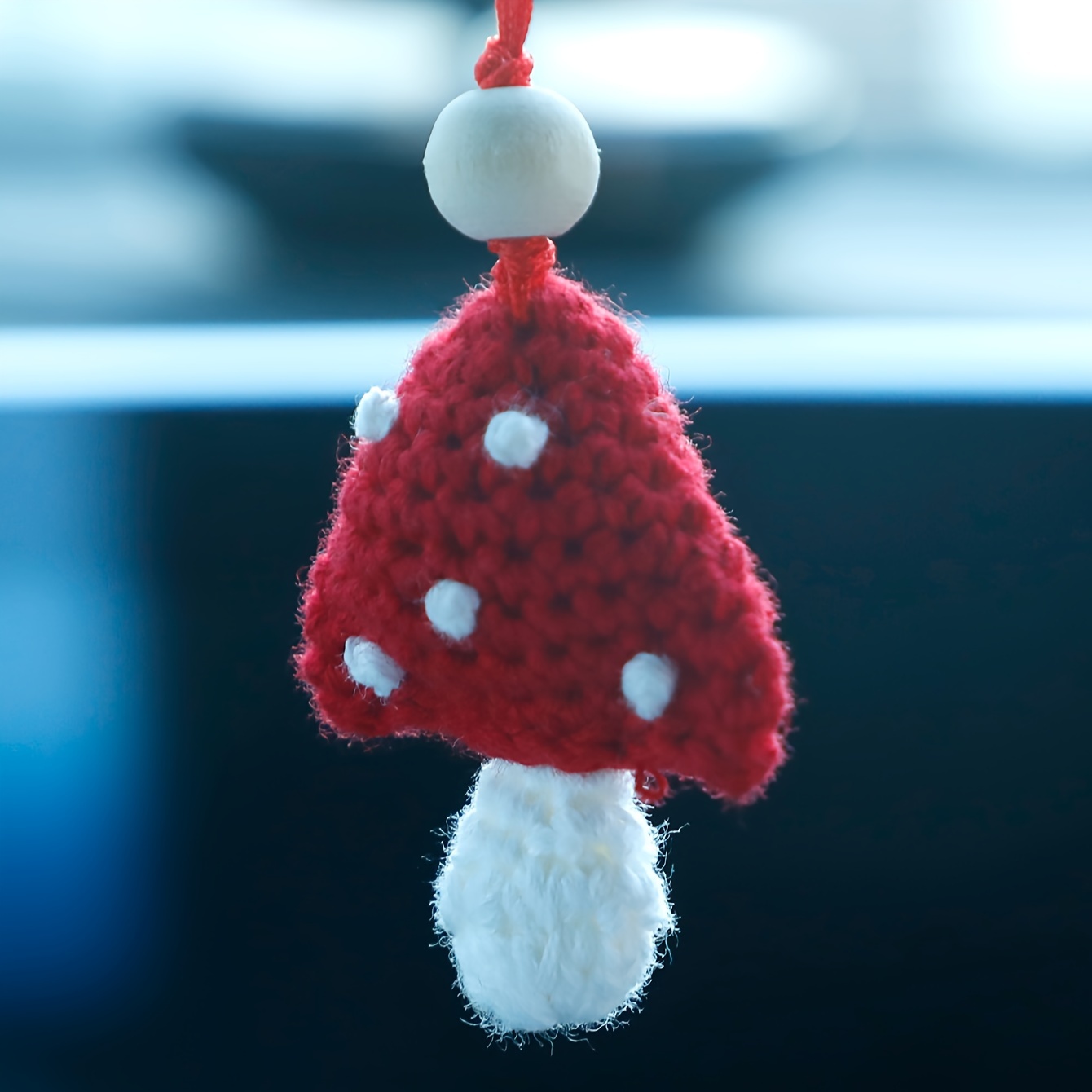 1pc, Crochet Mushroom Ornament, Accessories For Rearview Mirror, Hanging  Car Charm, Gift For Her, House Decoration, Cute Car Accessories For Women,  Ca