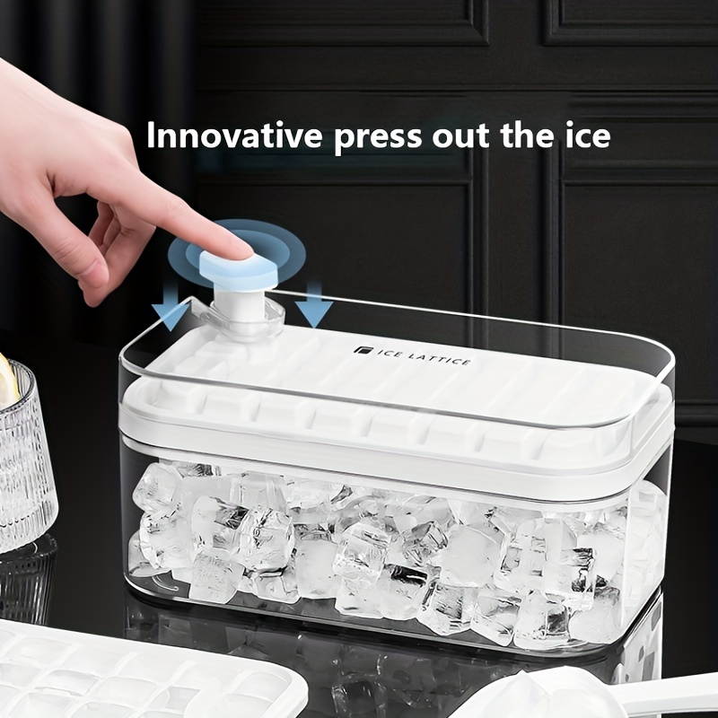 Ice Cube Tray, Ice Cube Mold With Lid And Ice Box, Handle Ice Tray, Freezer  Ice Mold, Silicone Ice Cube Tray, Easy Release Ice Cube Maker, For Frozen  Drinks, Whiskey - Temu