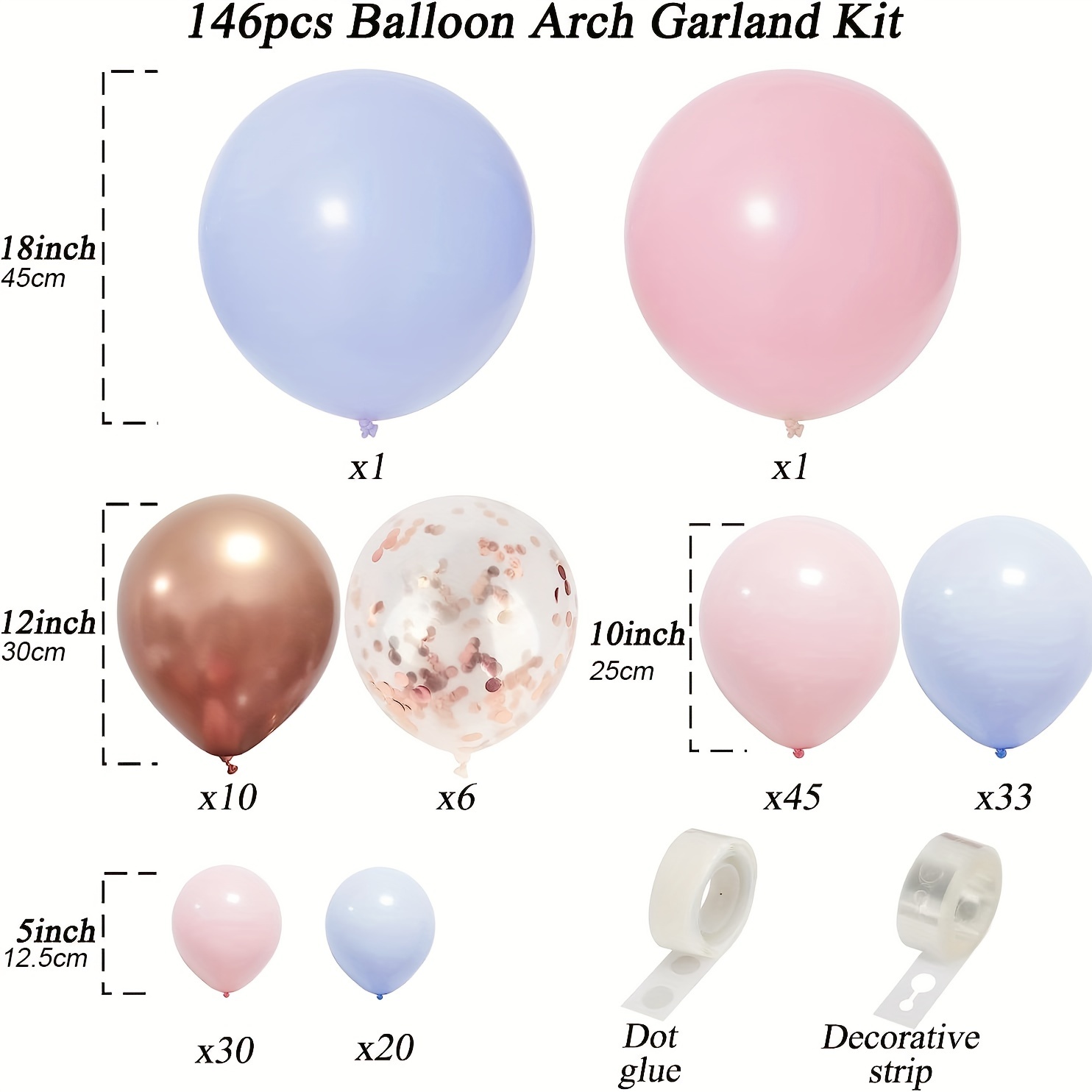 157pcs Kit Arco Globos Rosados, Globo Revelación Género Marino