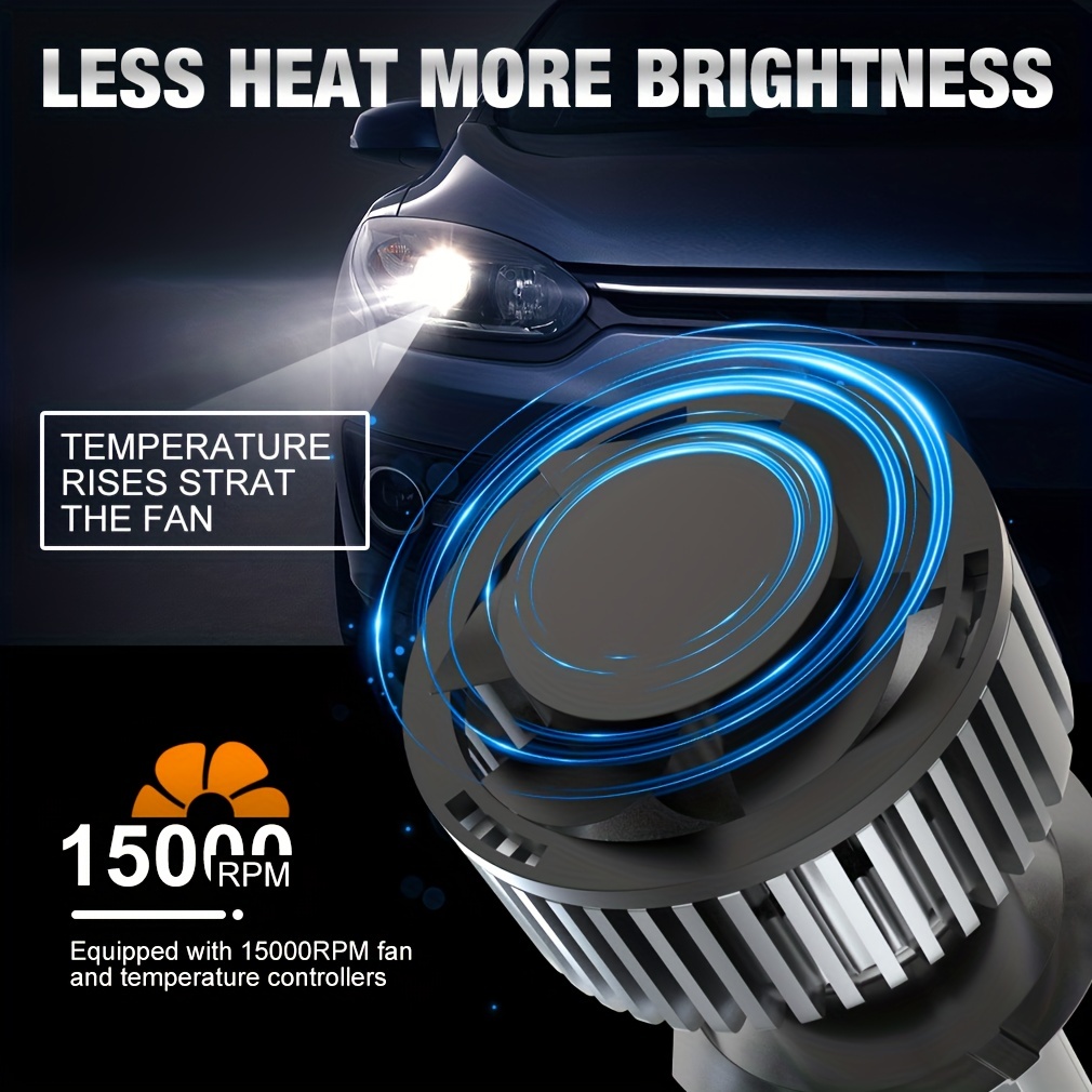 H7 H4 H11 Led Headlight Bulbs: 30000 Lumens High Power 6000k - Temu