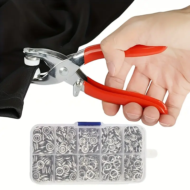 Metal Snaps Buttons With Fastener Pliers Press Tool Kit No - Temu