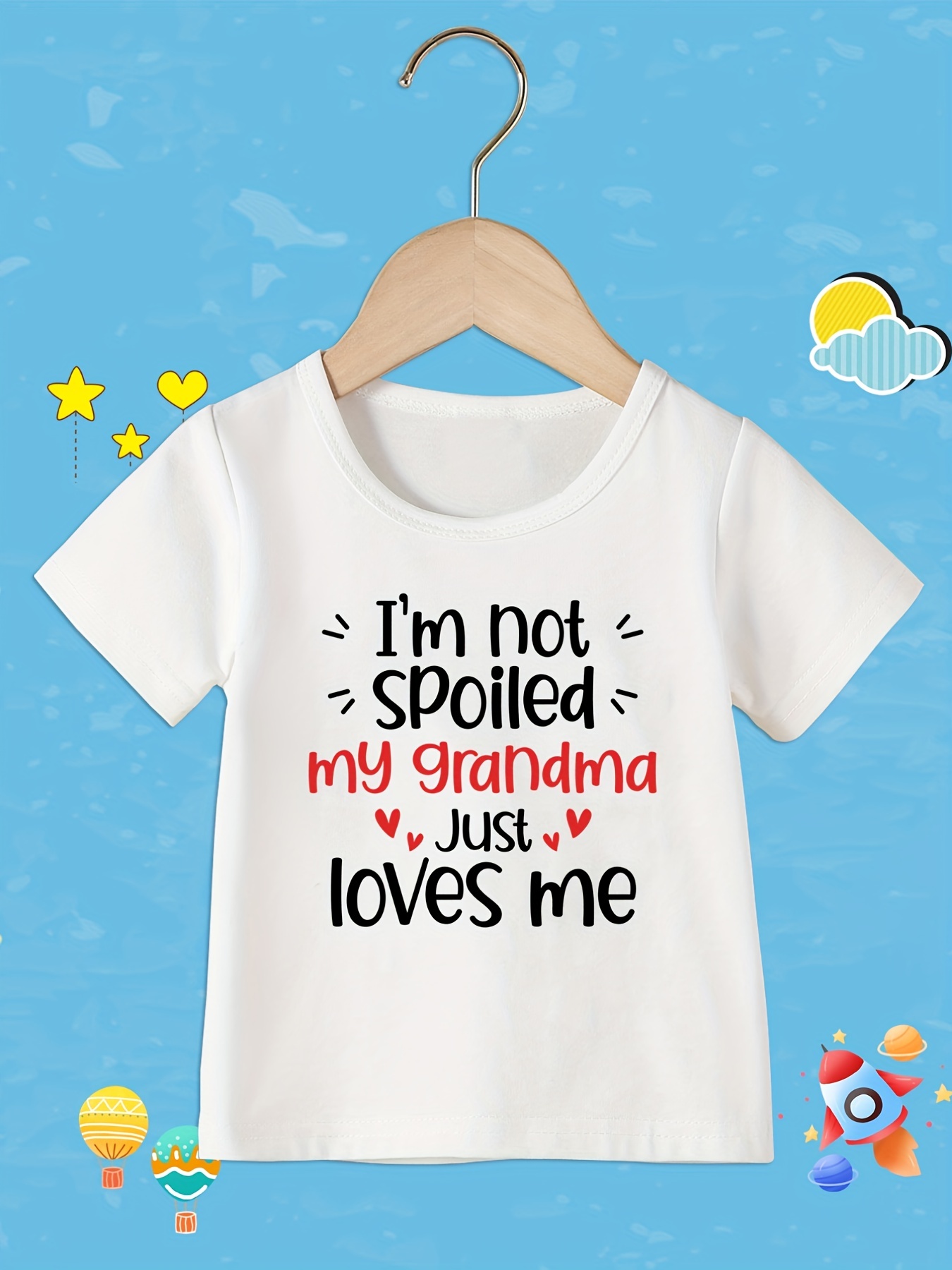 Girls Casual T-shirt ''try To Be Good But I Take After My Grandma'' Letter  Print Kids Cute Short Sleeve Tee Summer Tops Clothes - Temu