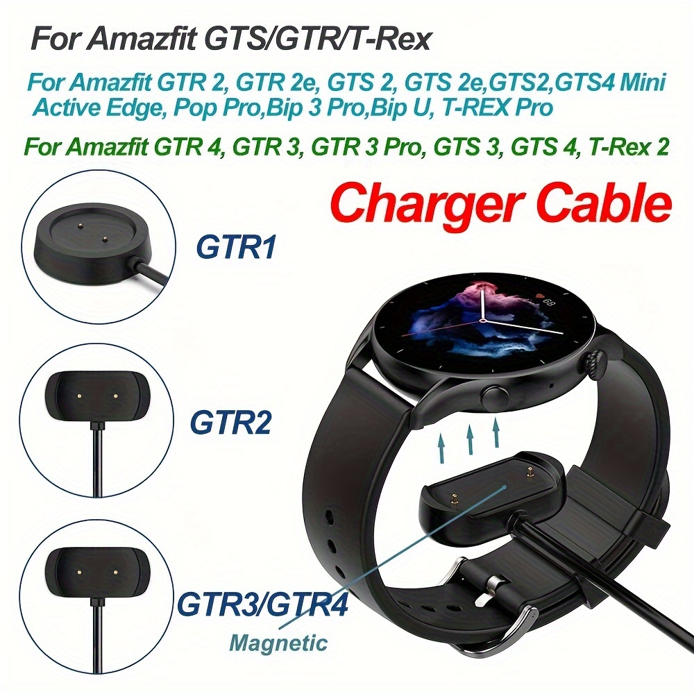  TUSITA Charger Compatible with Amazfit GTR 2, GTR 2e, GTR Mini,  GTS 2, GTS 2e, GTS2/GTS4 Mini, Active/Active Edge, Bip 5, Bip 3 Pro, Bip U  Pro, T-REX Pro(Not for T-REX)