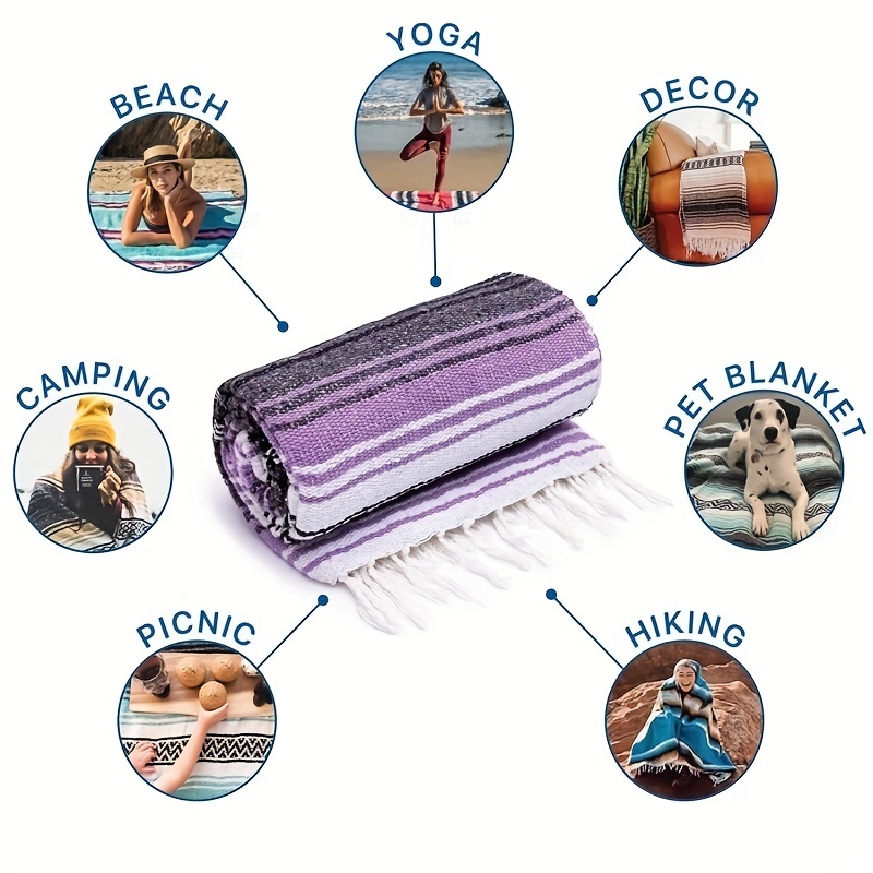 Coperta Tessuta Messicana Autentica 1pc Per Il Campeggio Di Yoga