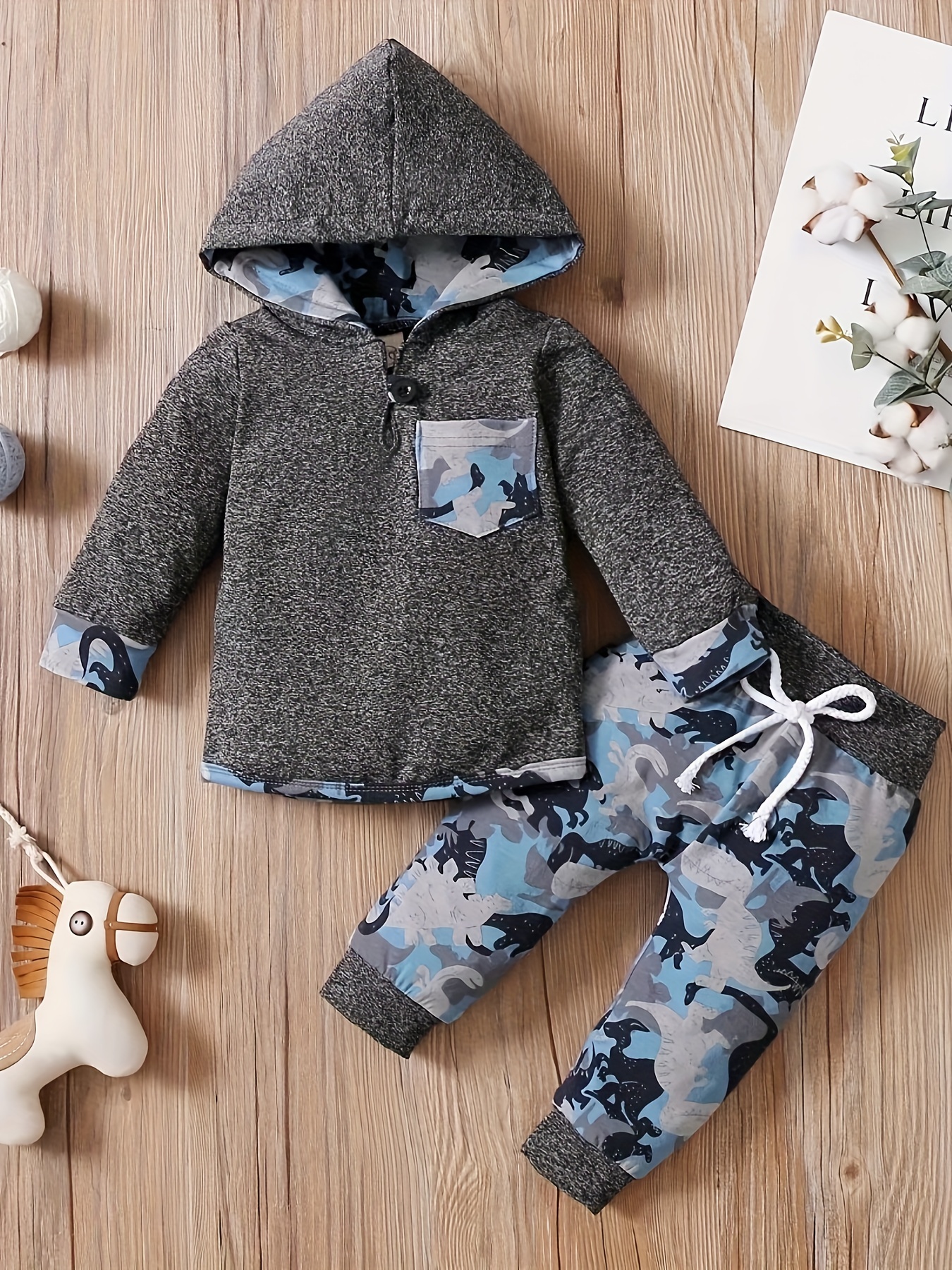 Sudadera con capucha de algodón sólido para bebé, niño, niña, manga larga,  bolsillo, sudadera con capucha para otoño e invierno