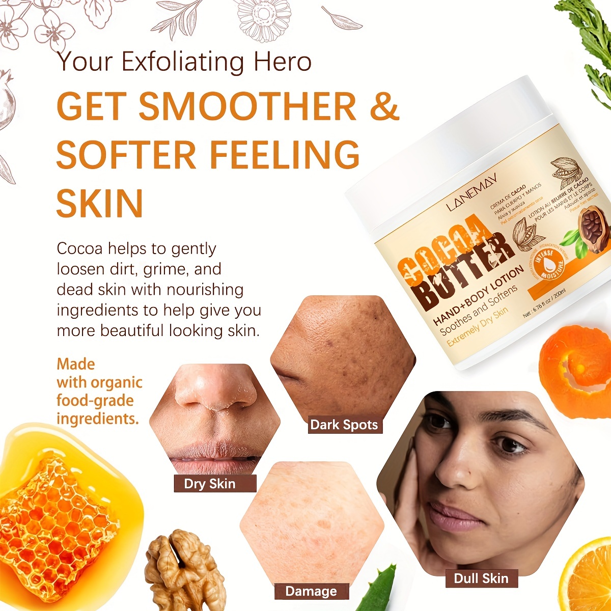 200ml Cocoa Butter Lotion for Dry Skin