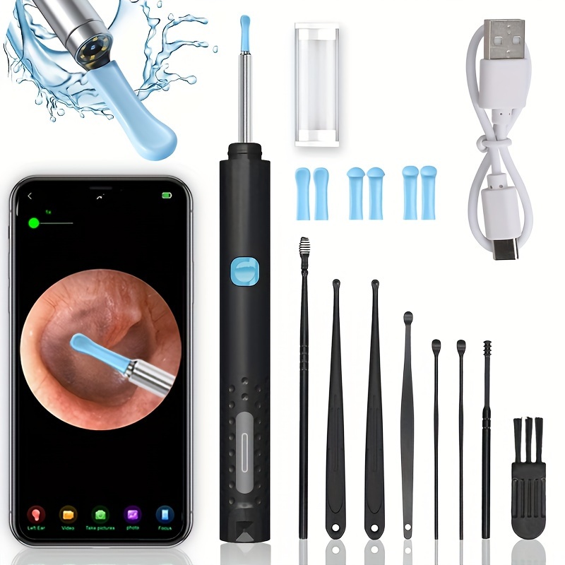 Ear Cleaner With Camera,ear Cleaner Earwax Removal Kit,otoscope With Light,ear  Cleaner With Silicone Ear Spoon Cover,ear Wax Removal Kit With 6-ear Pick, ear Camera For Iphone, Ipad, Android Phones - Temu United Arab