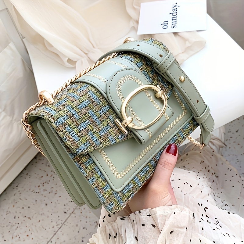 Mini Twilly Scarf Decor Turn Lock Square Bag Fashionable Multifunctional Crossbody  Bag, Women Letter Detail Zipper Faux Leather Shoulder Bag