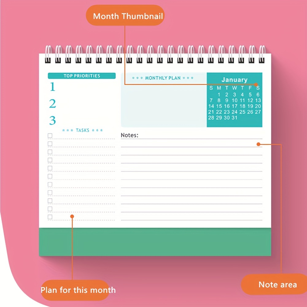 2024-2025 18 Month Standing Flip Desk Calendar, 8 x 10, Watercolor –  bloom daily planners