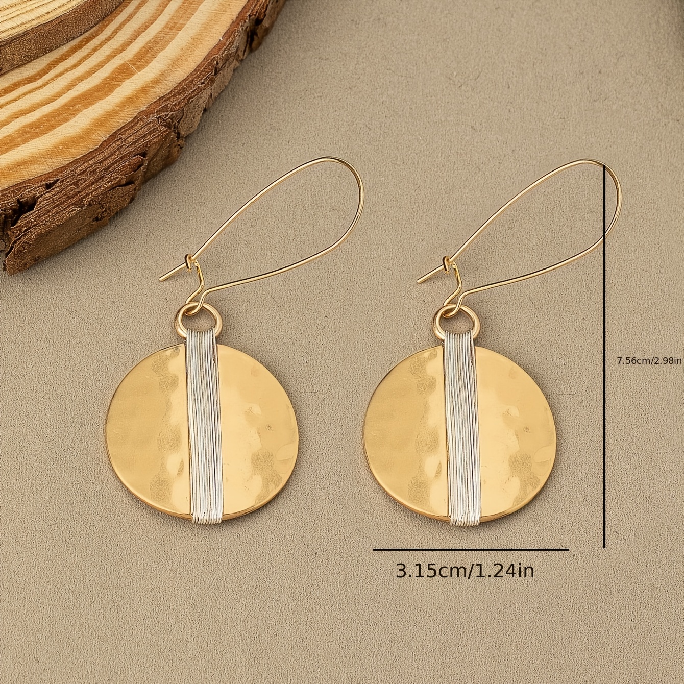 Vintage Round Threaded Earrings, Long Dangle