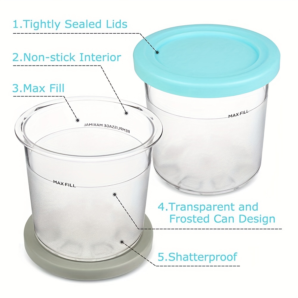 Ice Cream Pints Cup Ice Cream Containers With Lids For Ninja