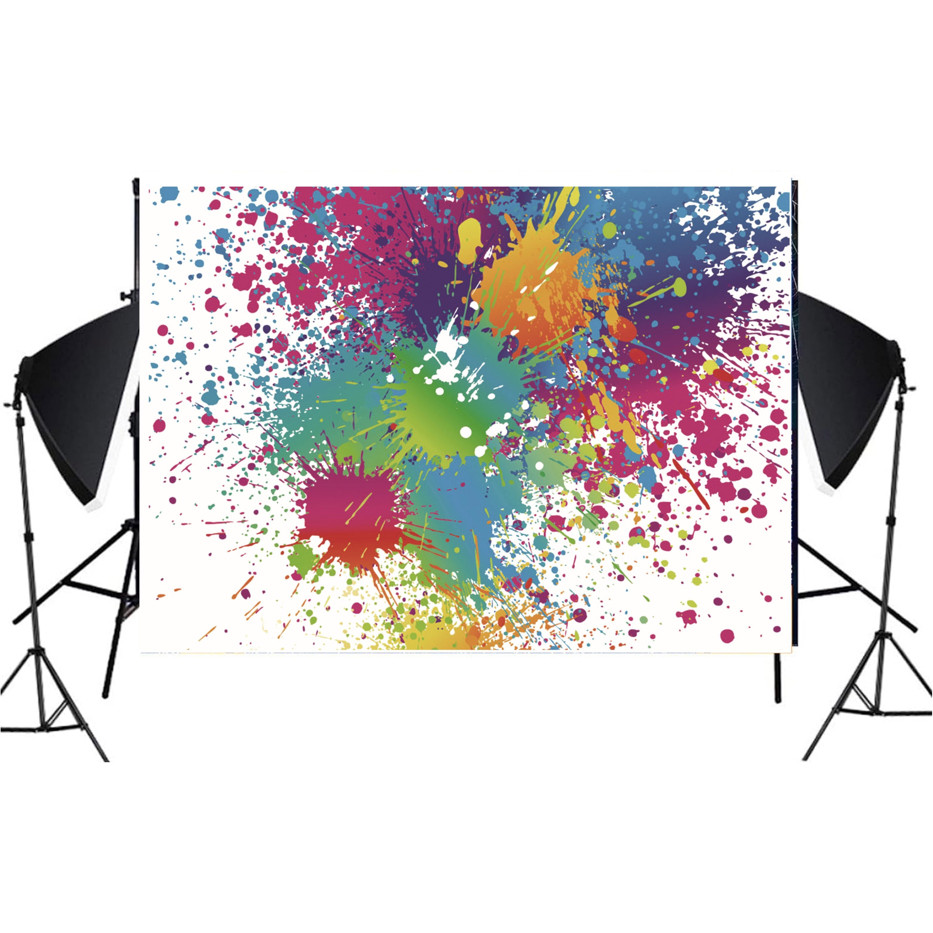 Colorful Splatter Pigment Paint Background 6x9ft Abstract Background Video  Studio Photo Booth Props BJHXME207