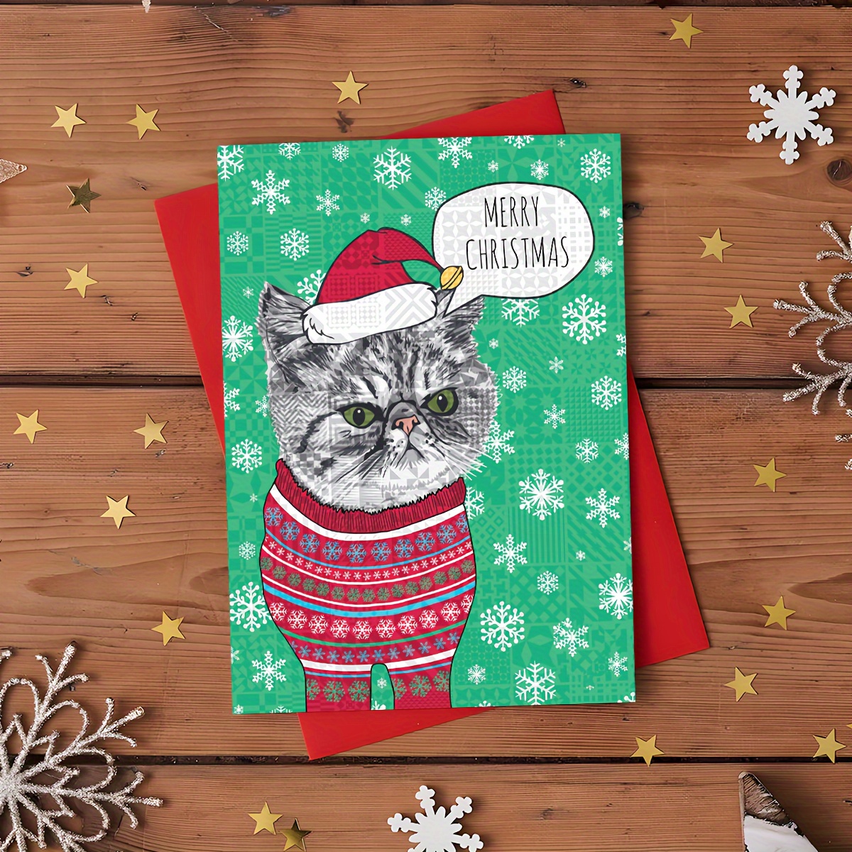 Lot de 5 mini cartes « de la part du père Noël » – Un chat dans ma