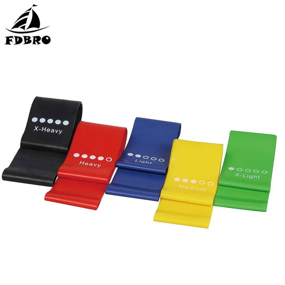 5PCS Yoga Resistance Bands Stretching Rubber For fitness training - Digital  World Online