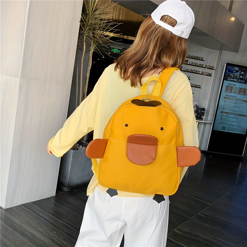 Mini Yellow Duck Design Backpack, Plush Cartoon Coin Purse, Kawaii Animal  Doll Bag For Girls & Boys