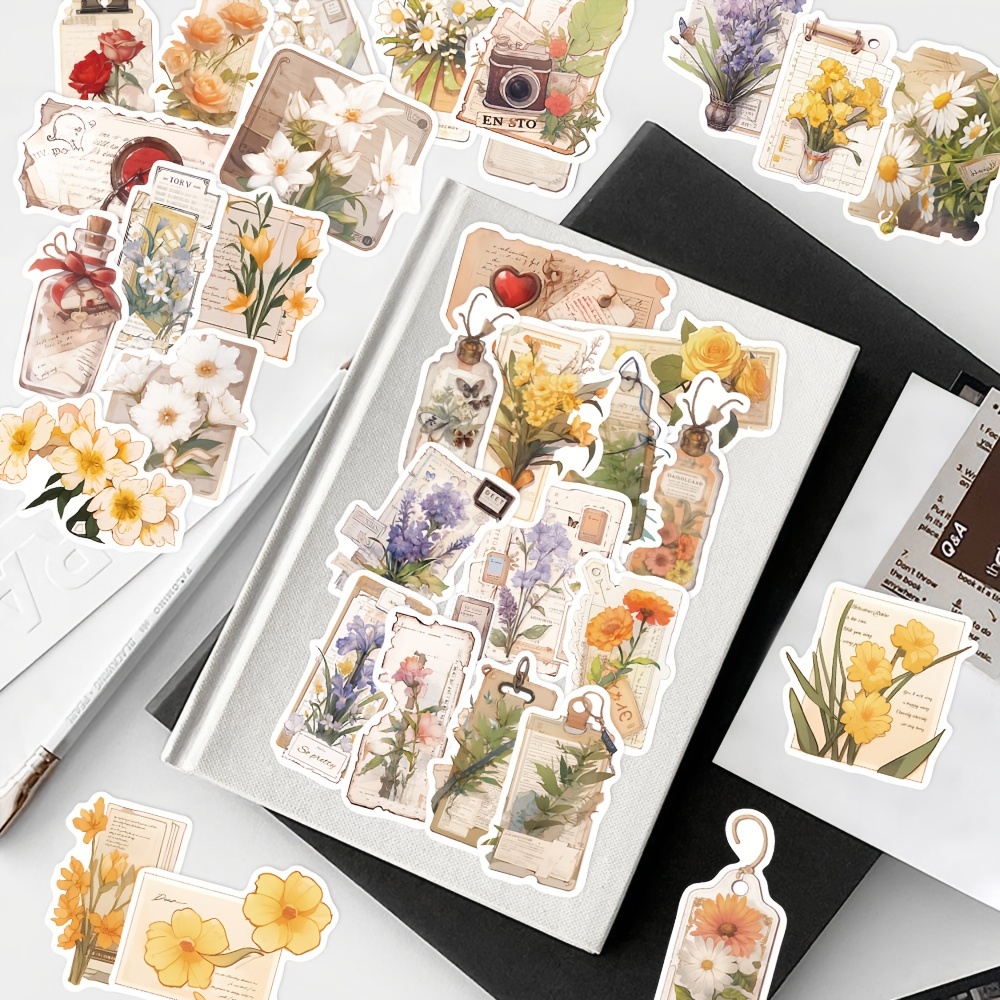 Floral Book Sticker, Cute Floral Sticker for Laptop