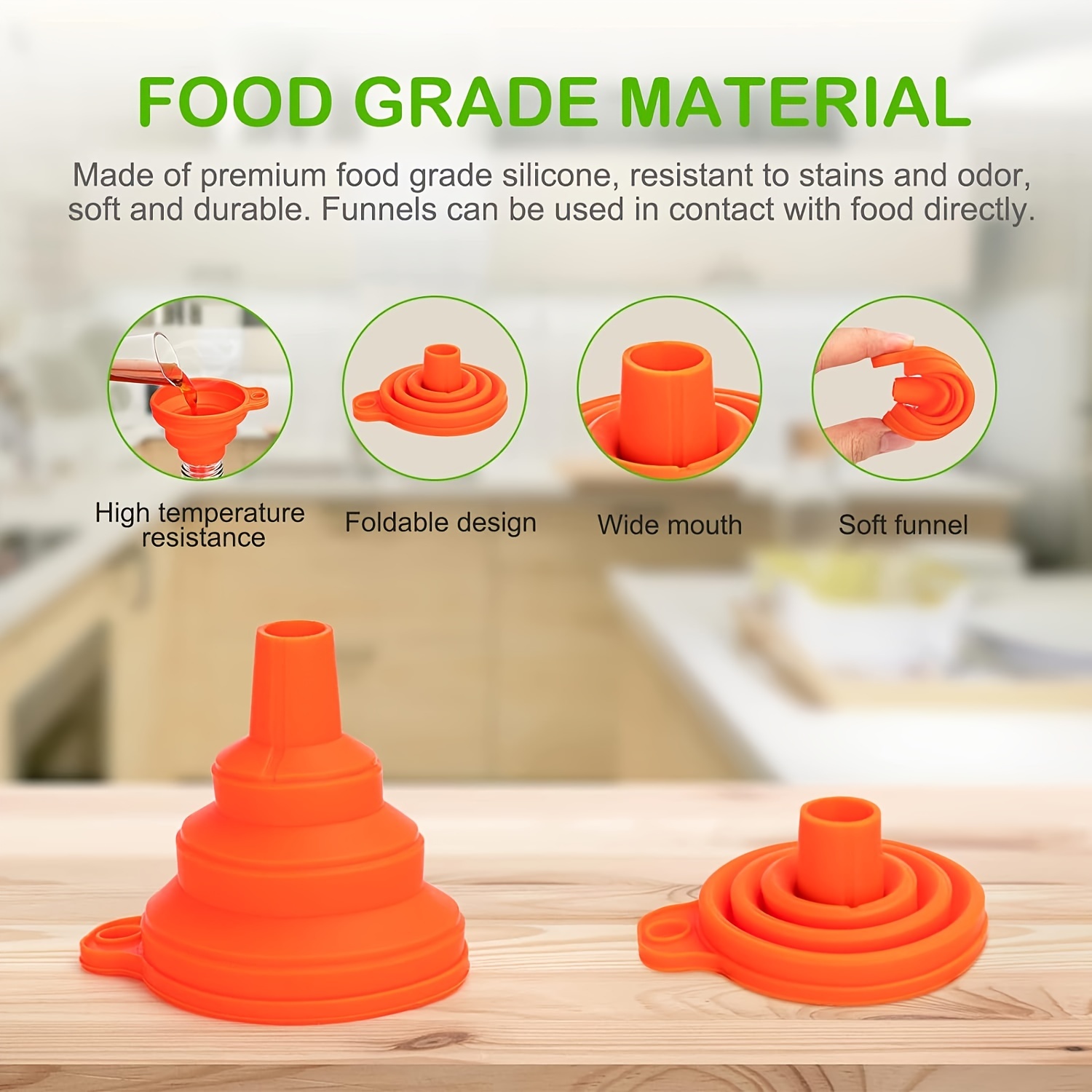 Small Funnel Color Funnel Set of 6, Food Grade PP Plastic Funnels Great for  Kitchen Filling Bottles Liquid, Water Transfer