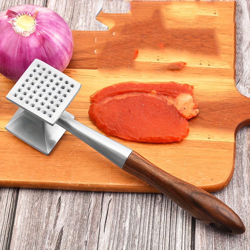 

1pc, Meat Hammer, Double-sided Meat Mallet, Stainless Steel Meat Pounder, Household, Meat Tenderizer, Meat Tenderizer Hammer, Meat Tenderizer Tool, Knocking Meat Hammer, Kitchen Stuff, Kitchen Gadgets