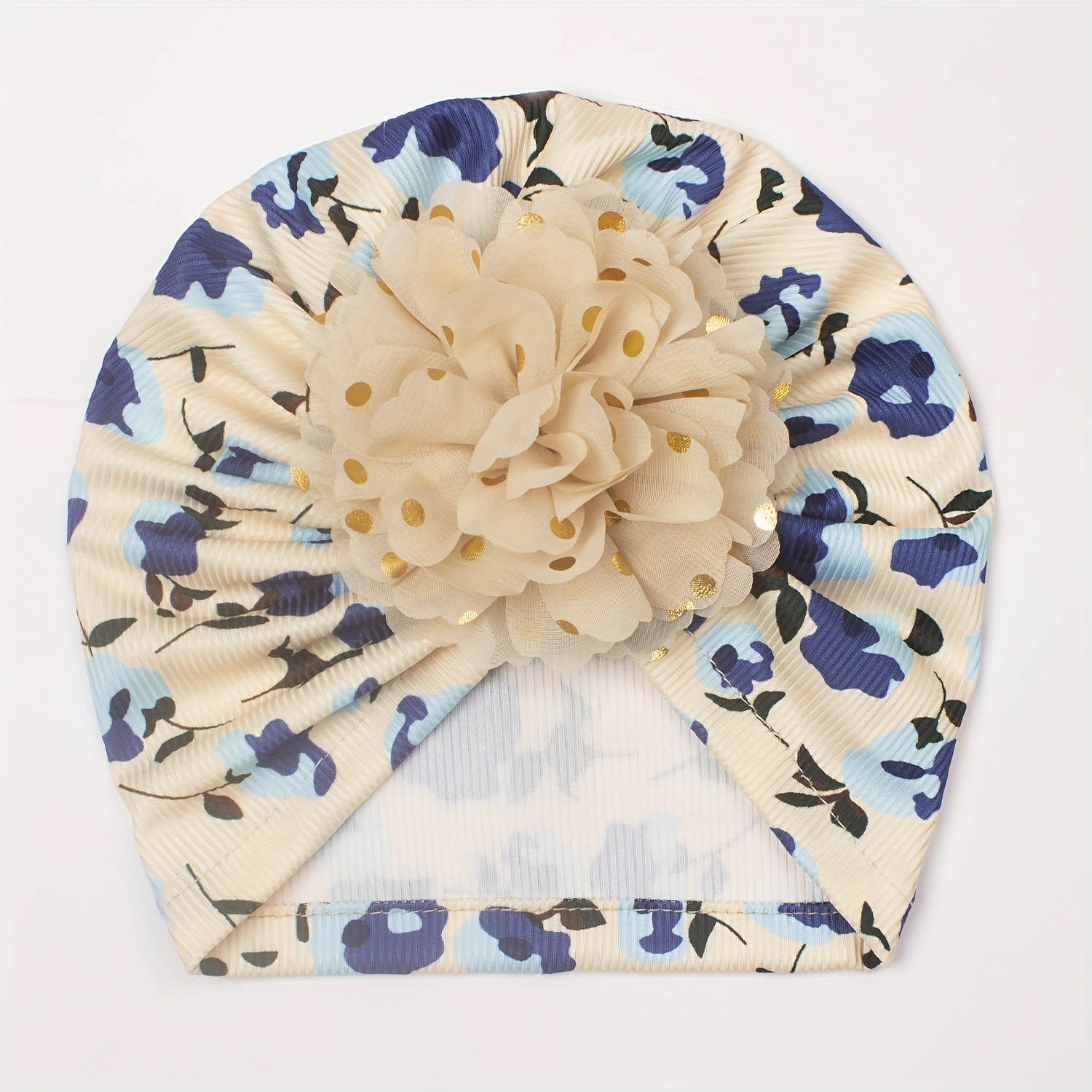 Floral Chiffon Flower Baby Hat Beanie Knotted Turban Hat