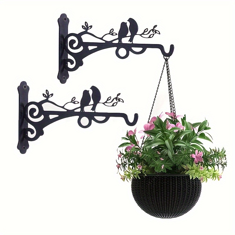 Wrought Iron Plant Hangers - Hanging Hook Bracket for Plants, Bird Feeders,  and Wind Chimes