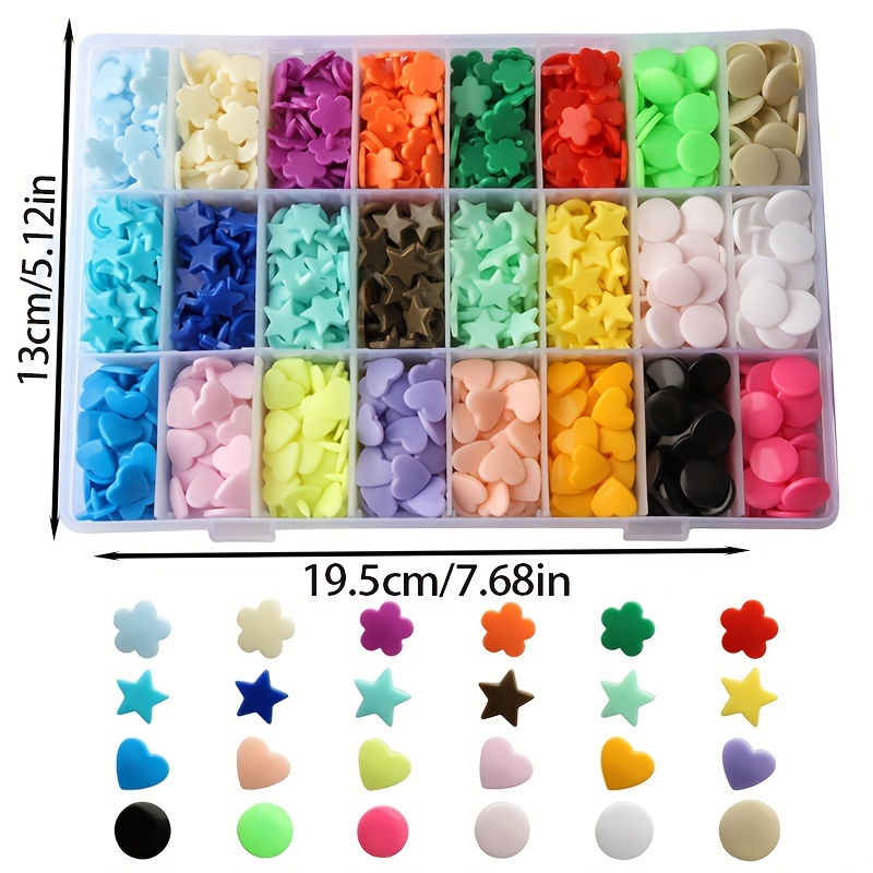 24 Colors Round Plastic Snaps Button Resin Buttons Snaps for Baby