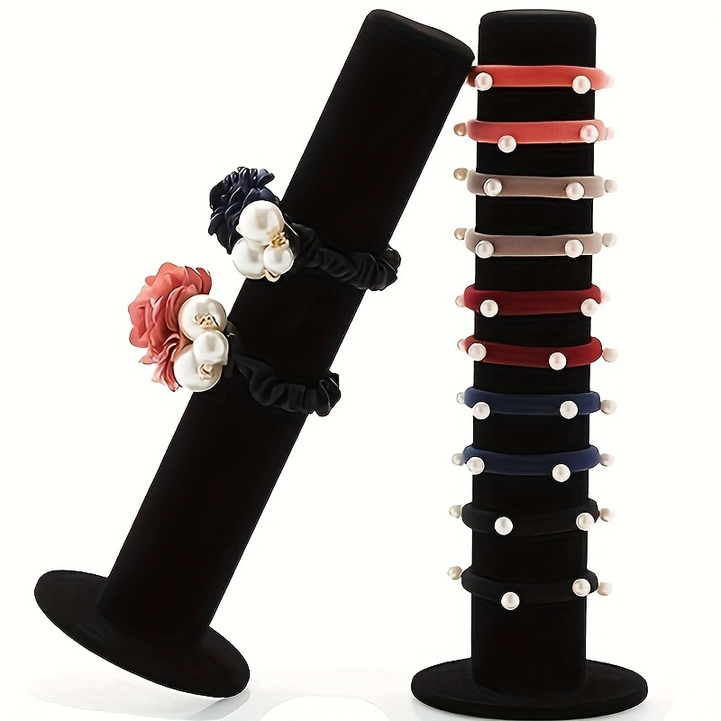 

2pcs Black Vertical Jewelry Storage Rack With Soft Velvet Cover, Jewelry Bracelet Display Bar Stand, Hair Band Storage Holder, Jewelry Storage Organizer For Desk, Home, Bedroom, Bathroom